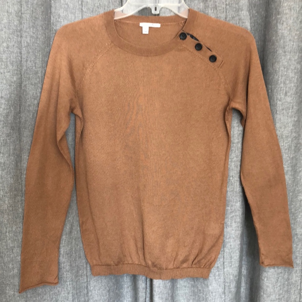 Tan Halogen sweater with elbow patch